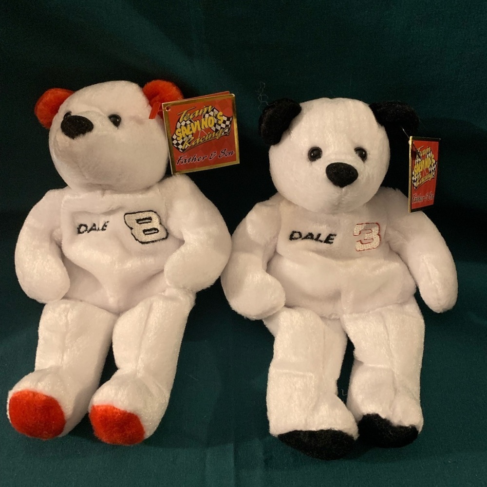 NWT Vintage 2000 Dale Earnhardt and Dale Jr. Plush Bears